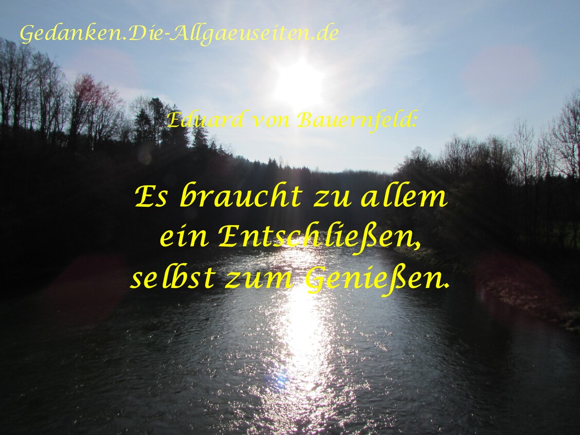 Es braucht zu allem ein Entschließen